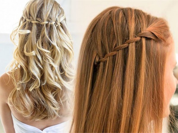 Красивые колоски на волосах: плетение косички водопад